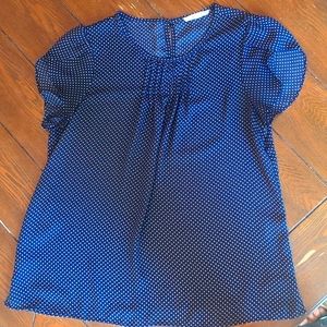 Fun 2 fun blue polka dot top